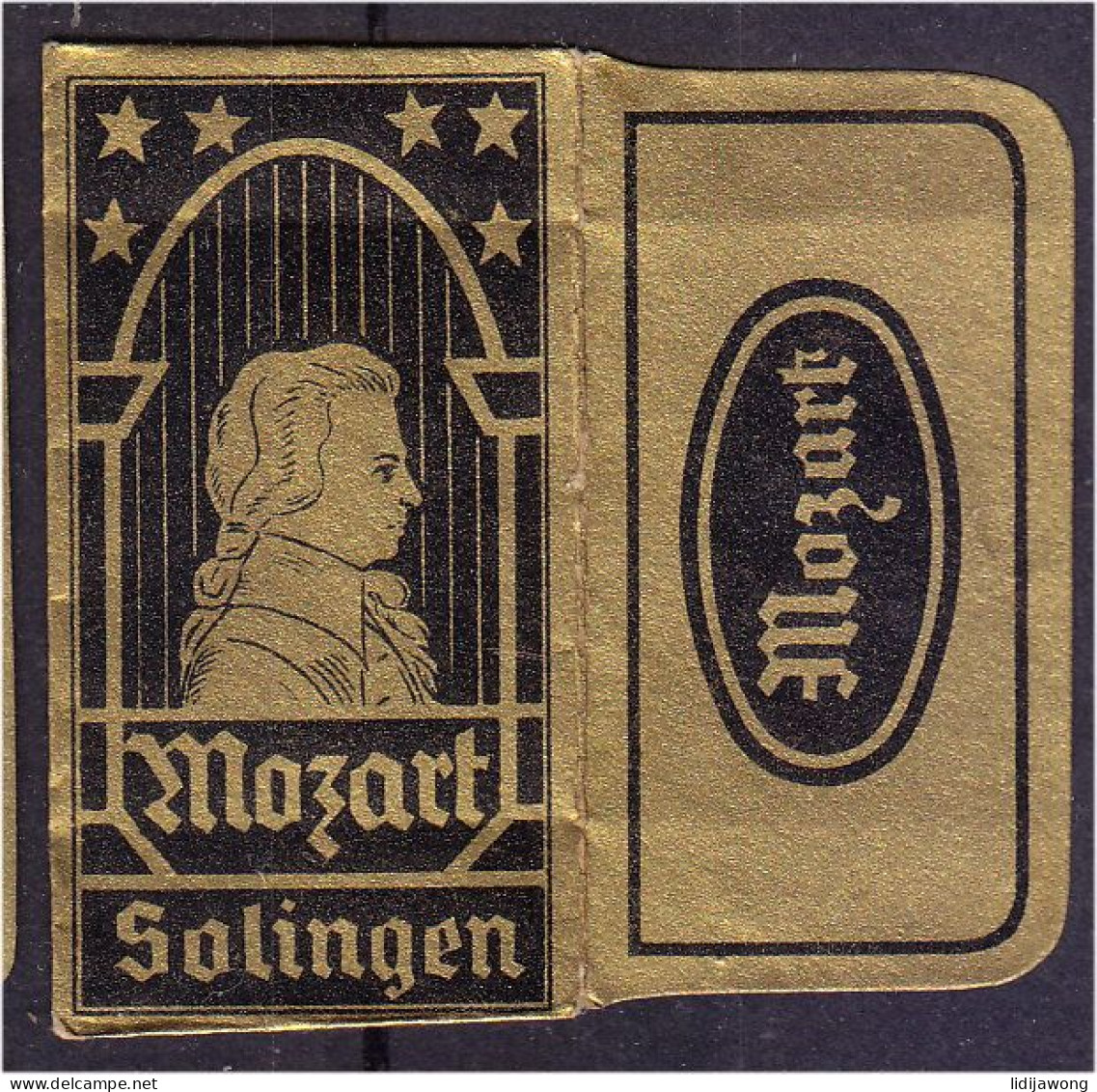 "MOZART" Razor Blade Old Vintage WRAPPER (see Sales Conditions) - Scheermesjes