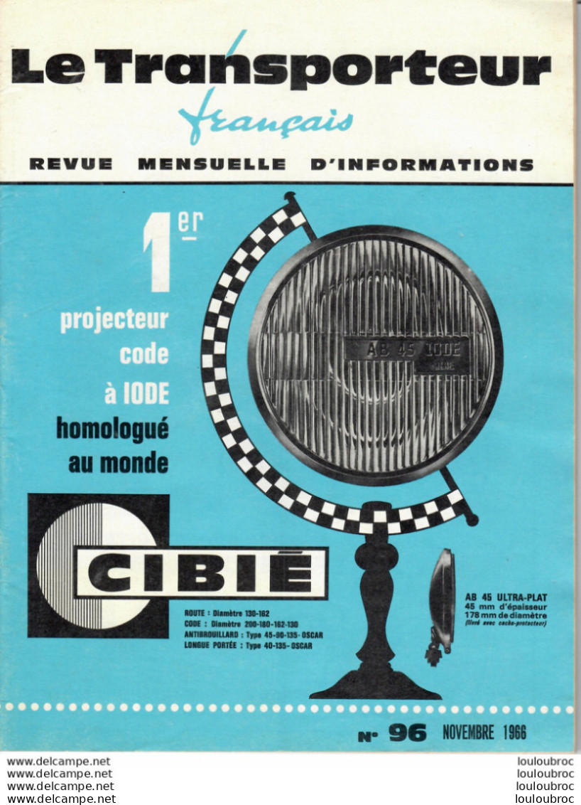 LE TRANSPORTEUR FRANCAIS REVUE DE 1966 COMPOSEE DE 64 PAGES PARFAIT ETAT - LKW