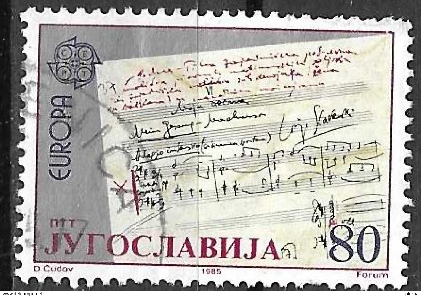 JUGOSLAVIA -1985 - EUROPA - MUSICA - D 80 - USATO ( YVERT 1984 - MICHEL 2105) - Gebraucht