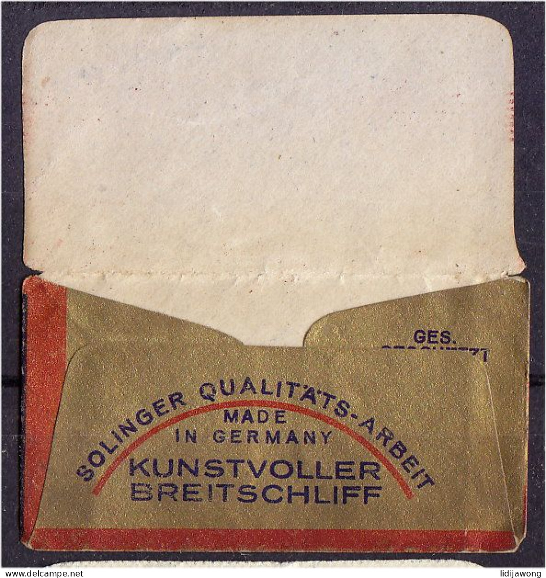 "GOLD KRONE" Razor Blade Old Vintage WRAPPER (see Sales Conditions) - Rasierklingen