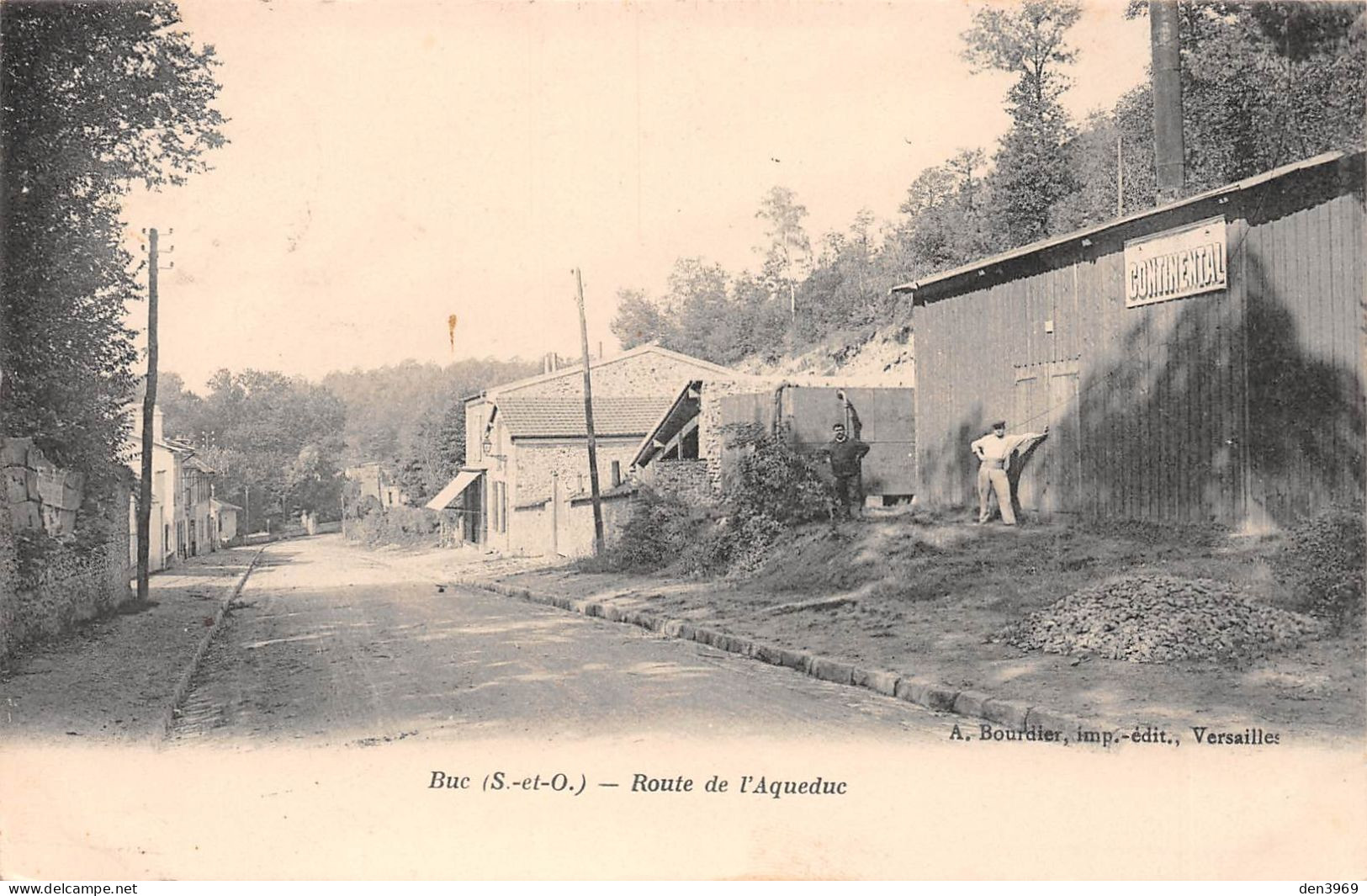 BUC (Yvelines) - Route De L'Aqueduc - Publicité Pneu Continental - Précurseur Voyagé 1904 (2 Scans) - Buc