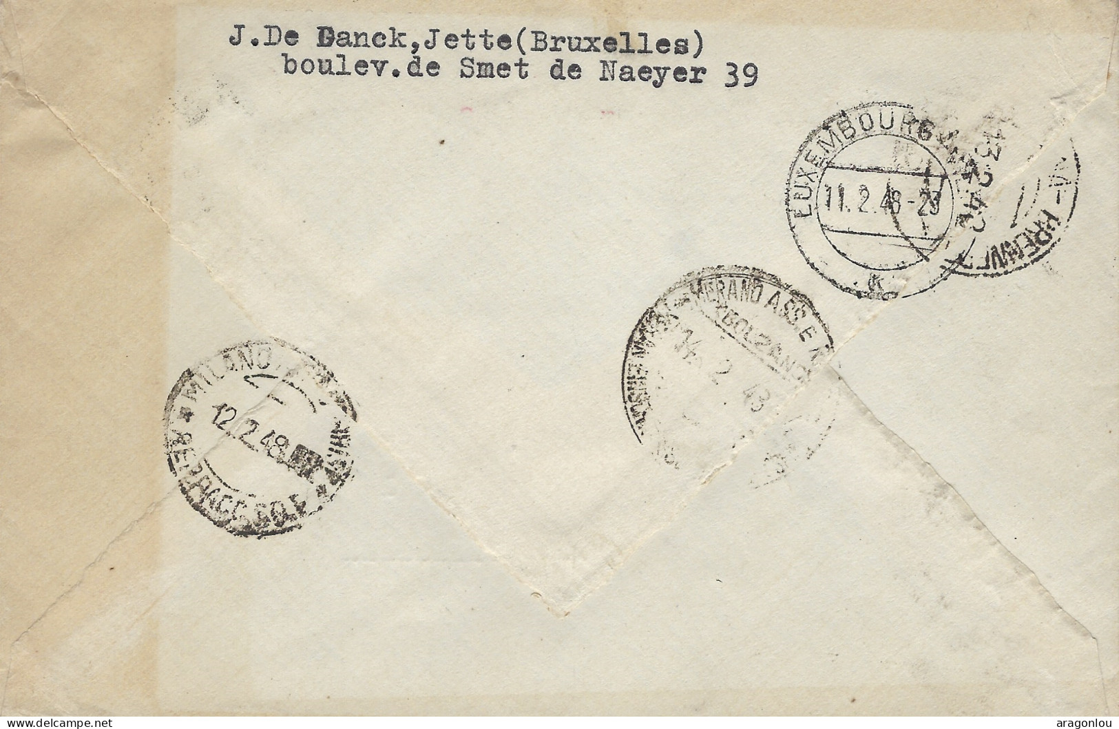 Luxembourg - Luxemburg - Lettre Recommandé 1947  Série Michel Lentz , Caritas - Briefe U. Dokumente