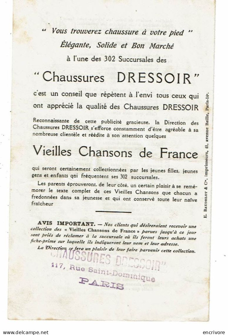 Vieilles Chansons De France 13 Partitions Illustrées Avec Texte Chaussures DRESSOIR Baudelot Imp - Jazz