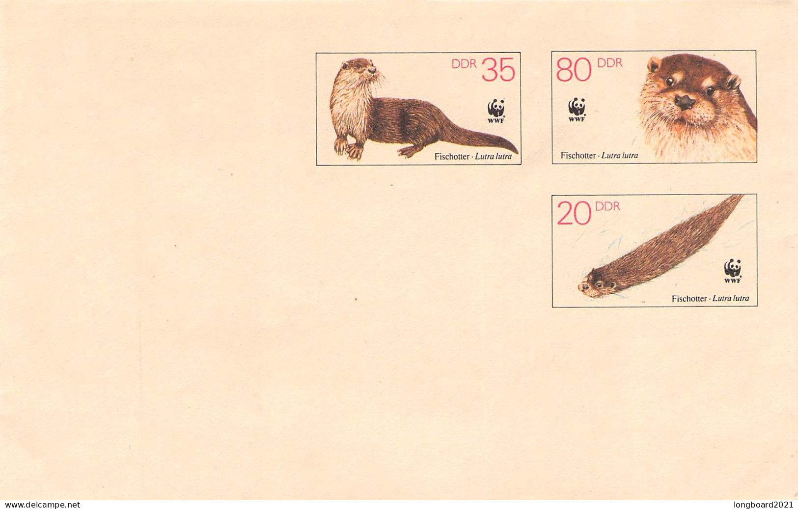 GDR - ENVELOPE 1987 WWF - 3x /4492 - Sobres - Nuevos