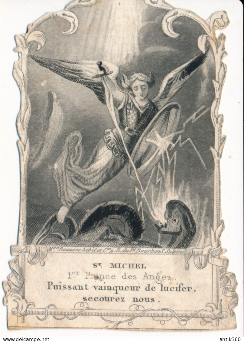 Image Pieuse Ancienne XIXe Saint Michel Archange - Andachtsbilder