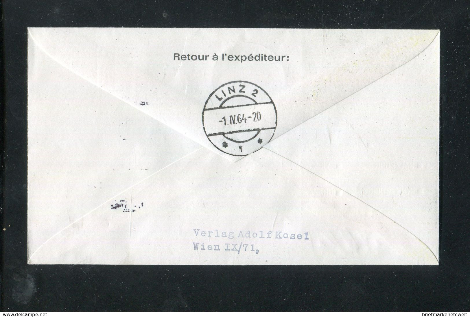 "OESTERREICH" 1964, AUA-Erstflugbrief "Wien-Linz" (6008) - Erst- U. Sonderflugbriefe