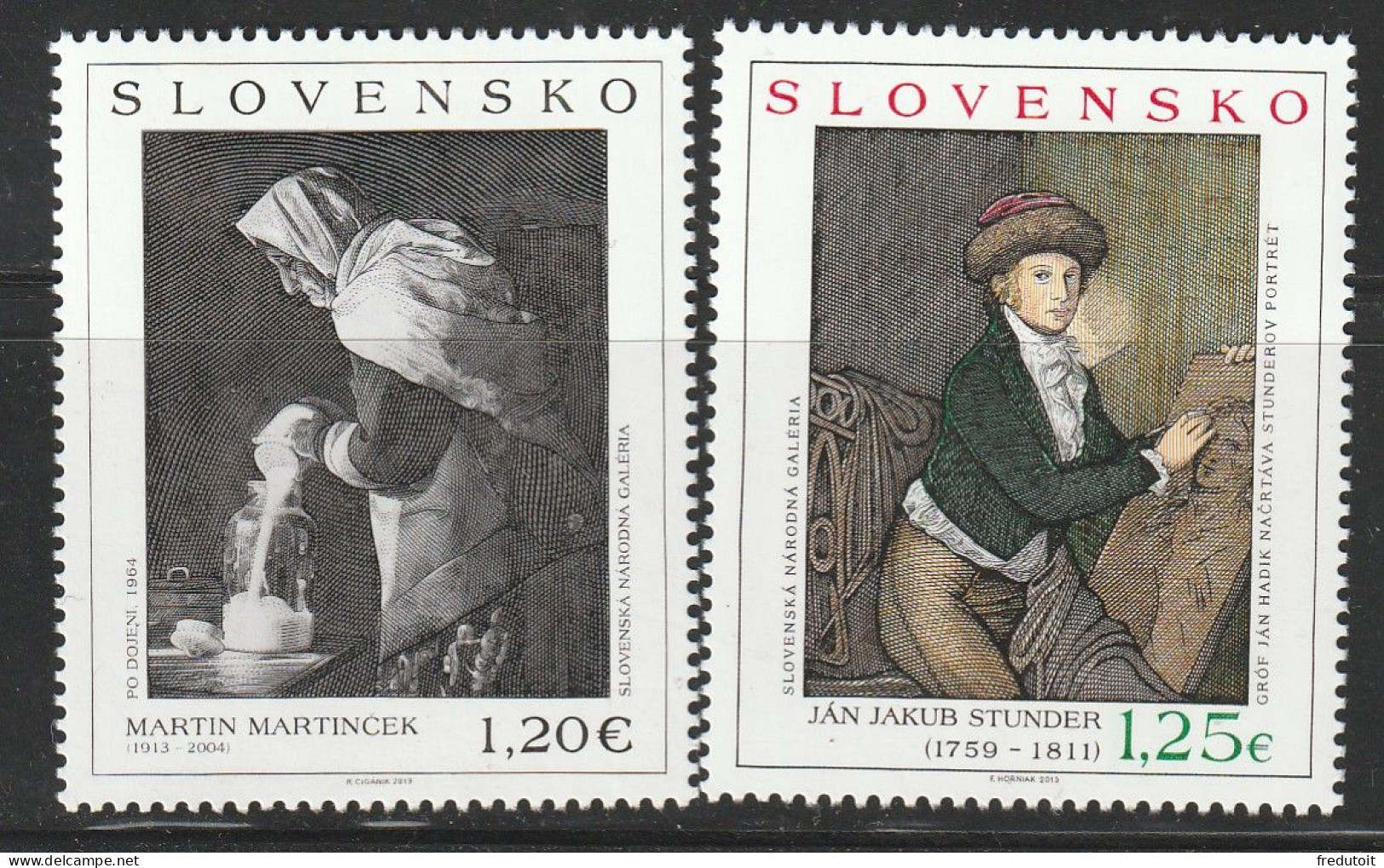 SLOVAQUIE - N°630/1 ** (2013) Tableaux - Unused Stamps