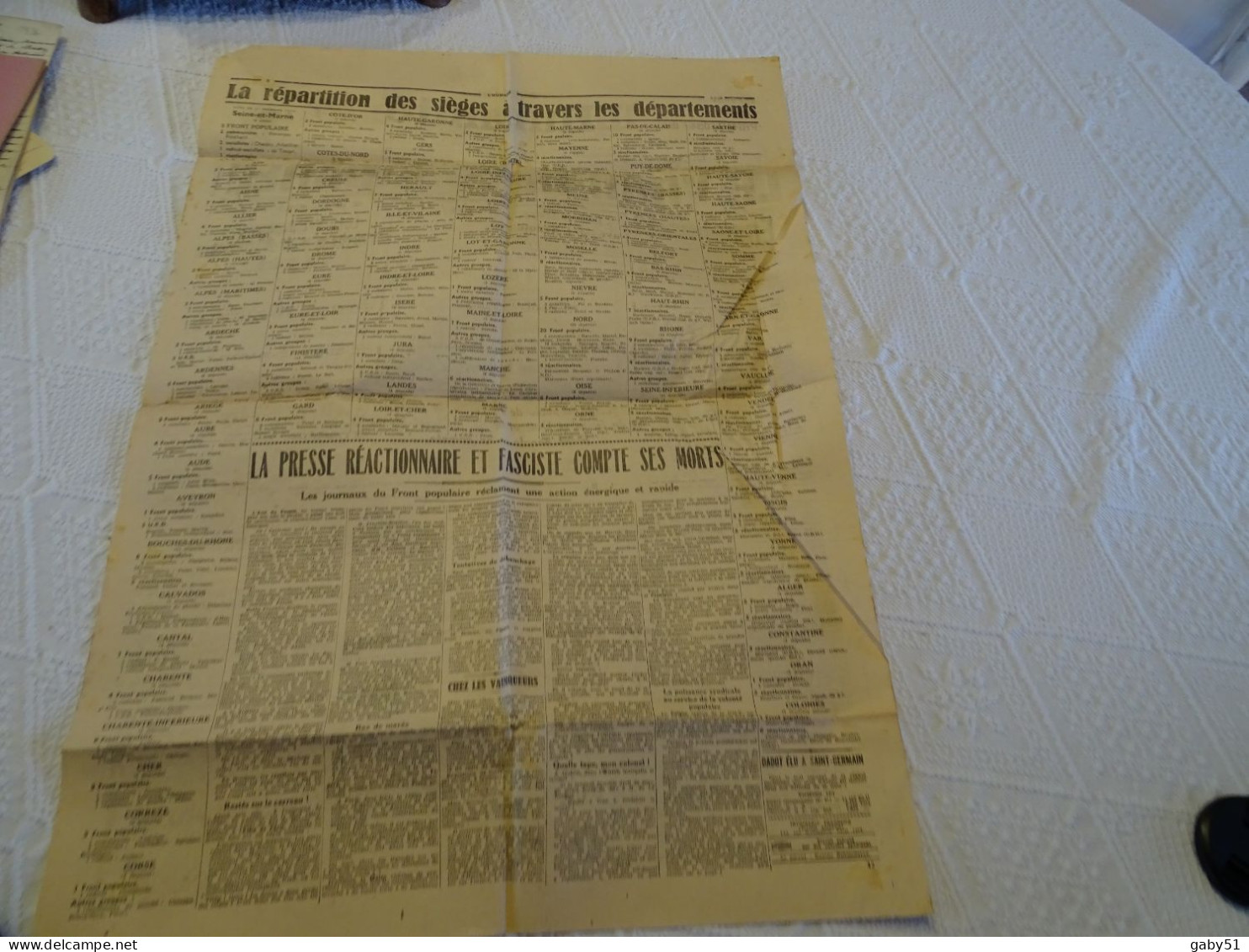 L'Humanité, 4 Mai 1936 "Le Vrai Pays A Parlé !" Numéro Historique ; VP07 - Algemene Informatie