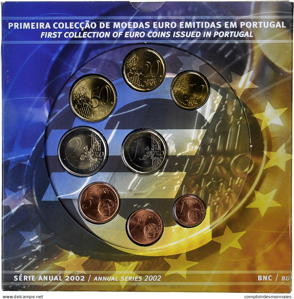 Portugal, 1 Cent To 2 Euro, 2002, BU, FDC - Portogallo