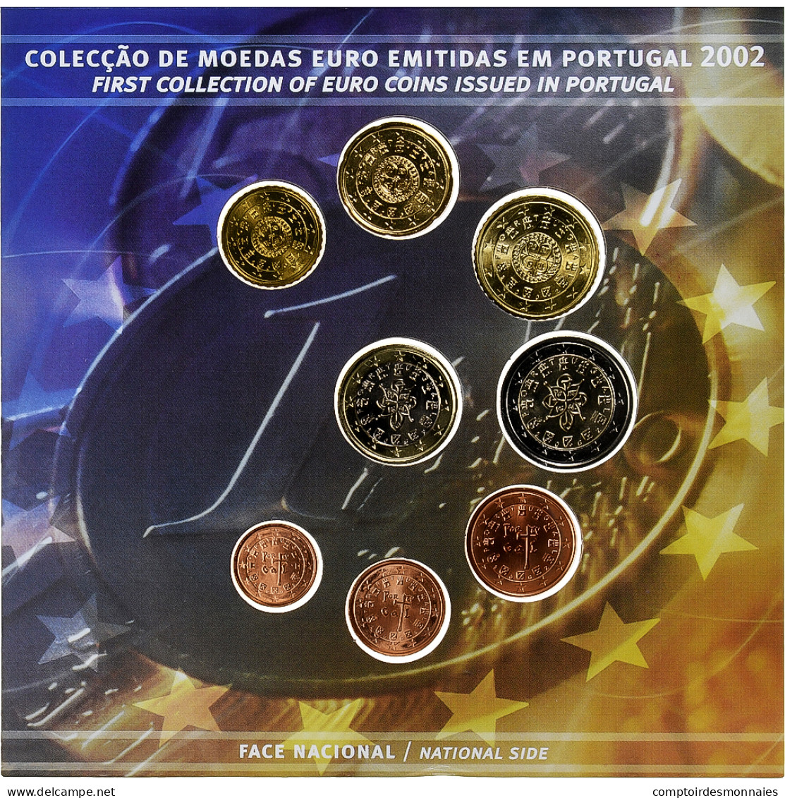 Portugal, 1 Cent To 2 Euro, 2002, BU, FDC - Portugal