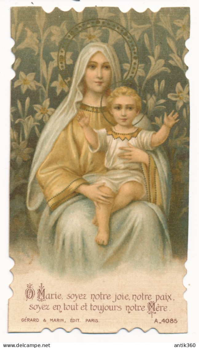 Image Pieuse Ancienne Sainte Marie Et L'Enfant Jésus Editeur Gérard Et Marin N° A 4085 - Images Religieuses