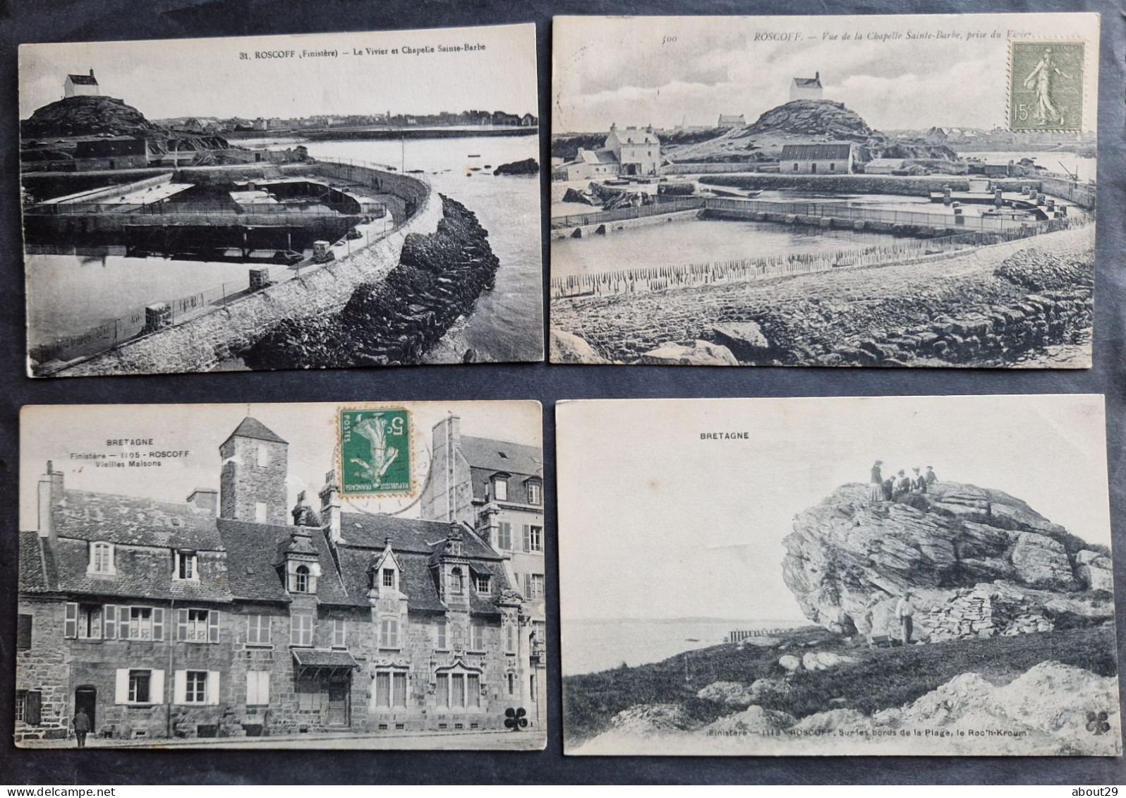 CPA 29 ROSCOFF - Lot 4 Cartes Dont 2 Viviers Et 2 édition MTIL - Réf. S 288 - Roscoff