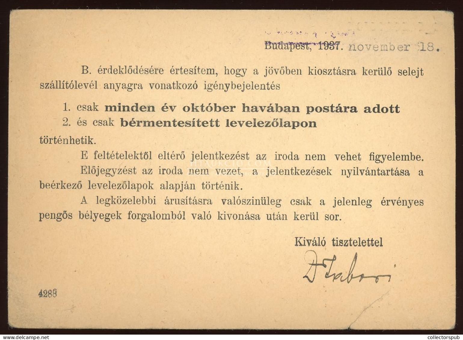 BUDAPEST 1937. Postaszolgálati Városképes Díjjegyes Lap - Briefe U. Dokumente