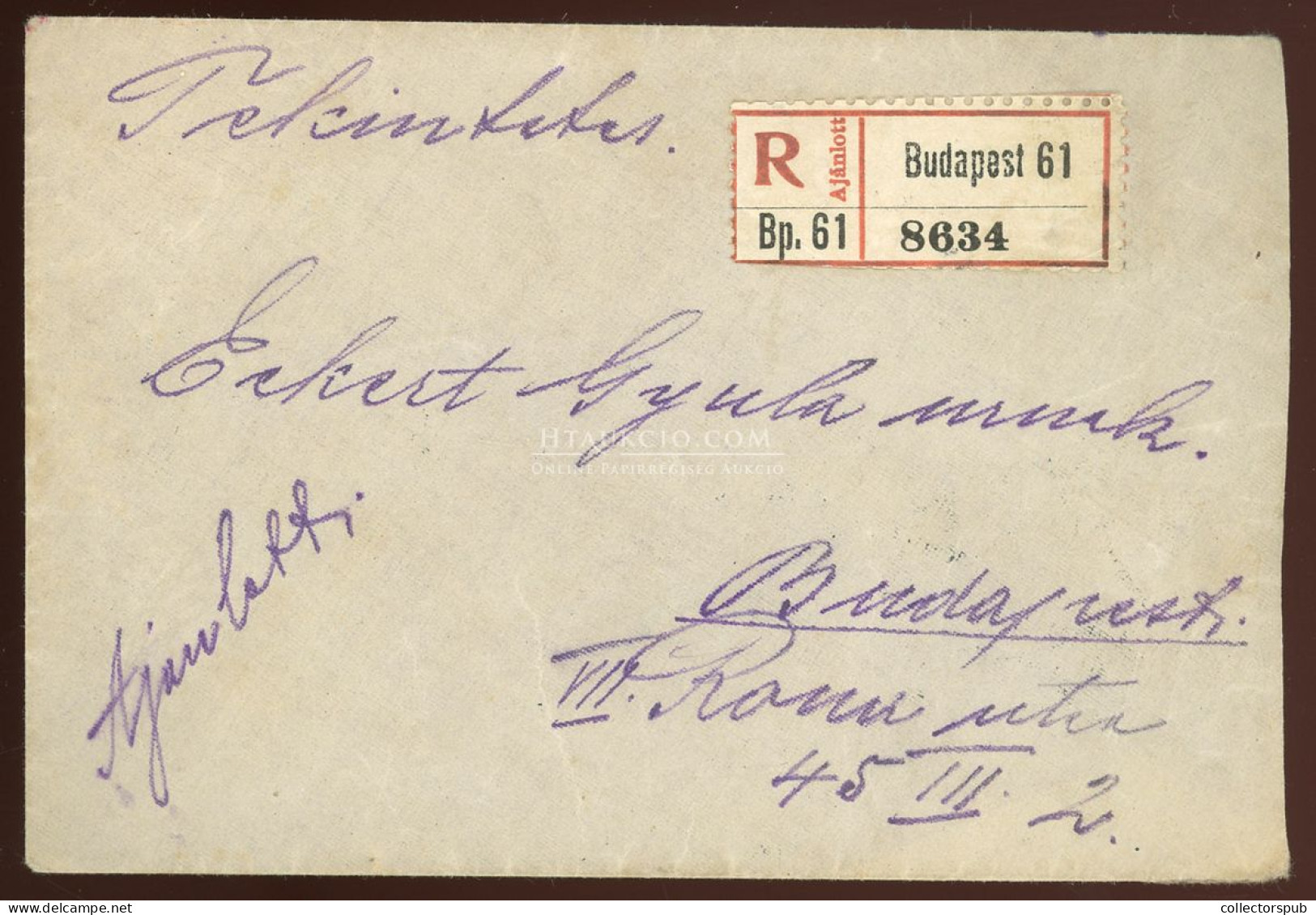 BUDAPEST 1917. Helyi Ajánlott Levél, Hatbélyeges, Három Színű Bérmentesítéssel - Briefe U. Dokumente