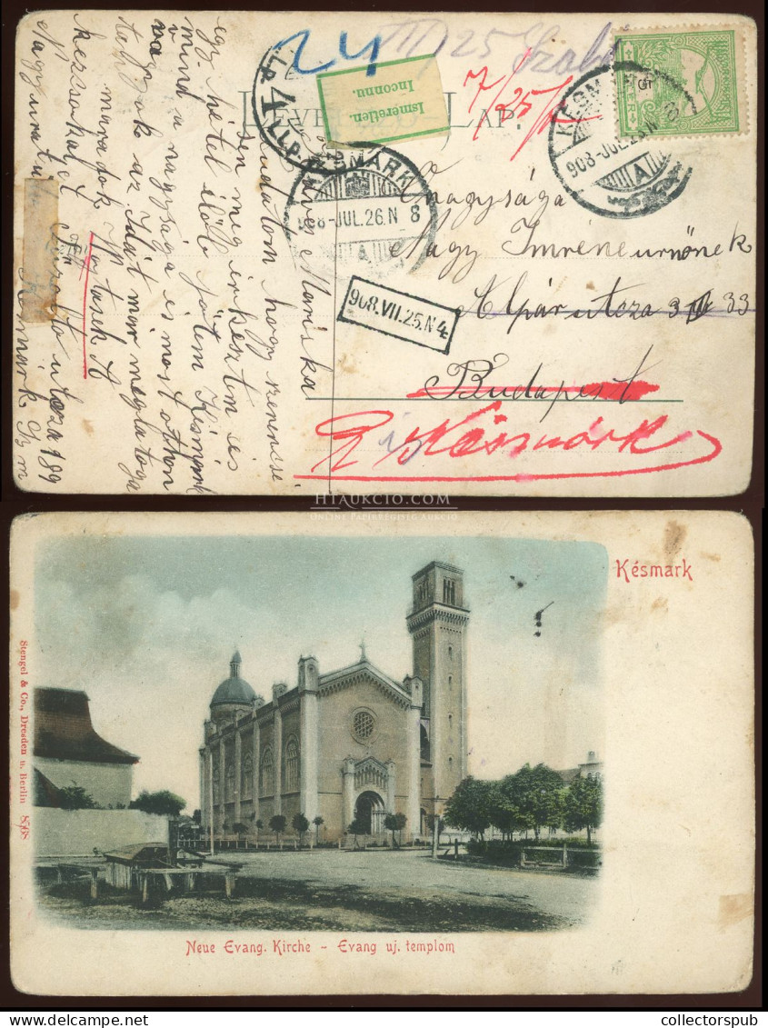 KÉSMÁRK 1908. Budapestről Visszaküldött Képeslap - Covers & Documents