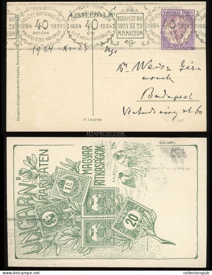 1924. Levélbélyeg Gyűjtők Alk. Képeslap - Covers & Documents