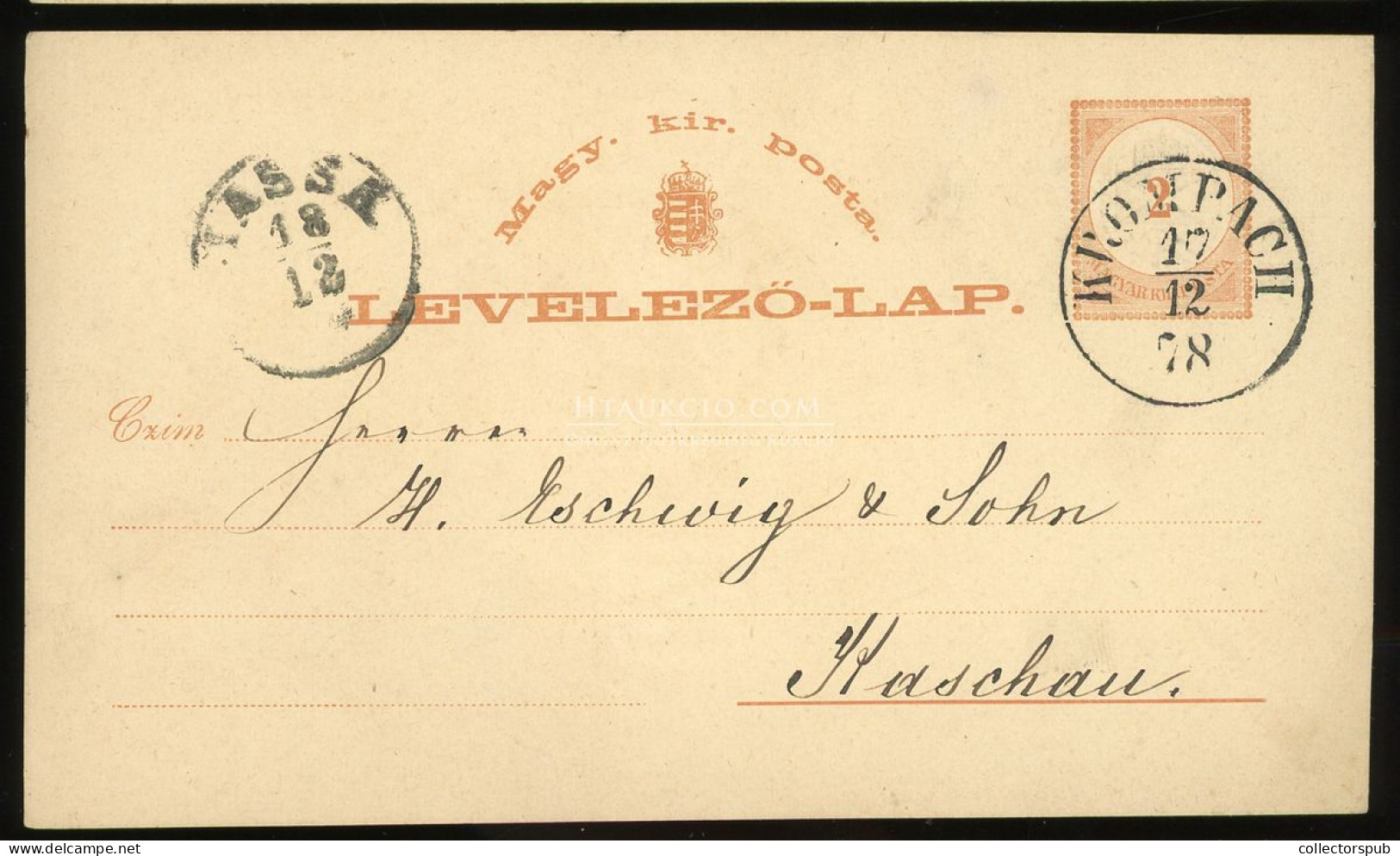 KROMPACH 1887.  Díjjegyes Levlap, Szép Bélyegzéssel - Lettres & Documents