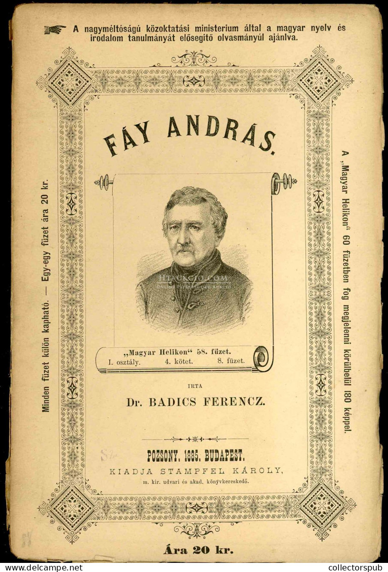 BADICS Frenc : Fáy András, Pozsony 1865. 26l Jó állapotban - Alte Bücher