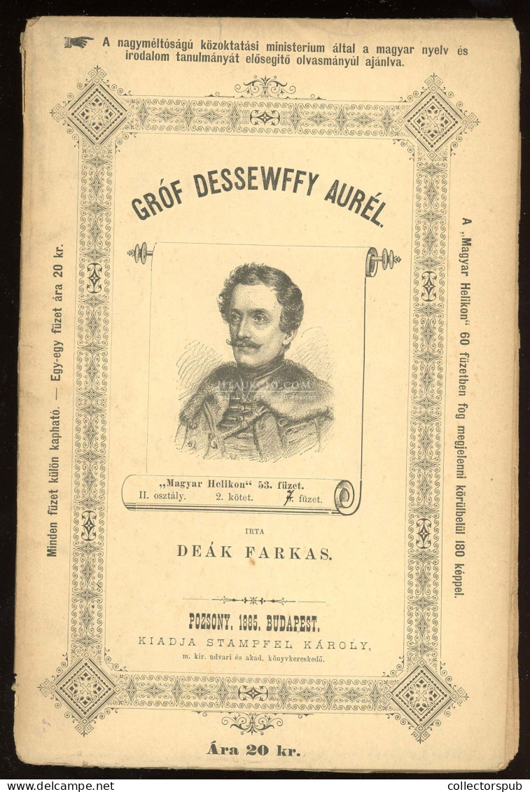 DEÁK Farkas : Gróf Desewffy Aurél, Pozsony 1885. 26l - Libros Antiguos Y De Colección