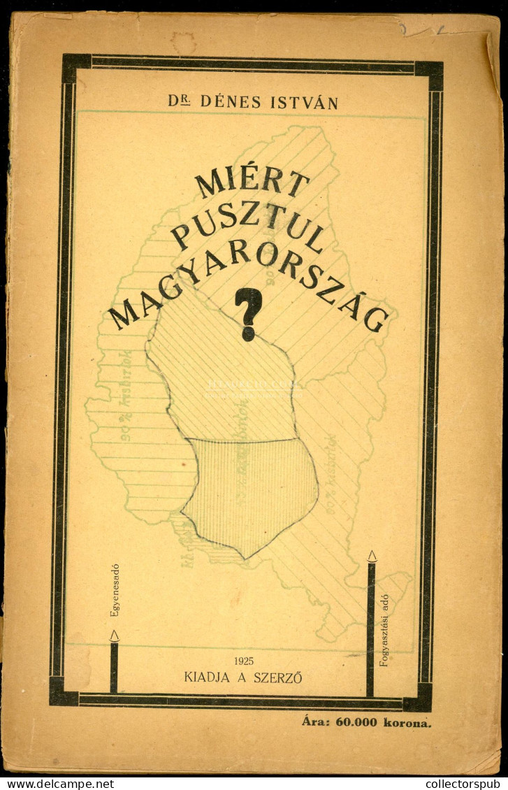 Dénes István, Dr.: Miért Pusztul Magyarország? Budapest, 1925. 124p. Dedikált Példány, Kötésre Váró Papír Kötésben. - Alte Bücher