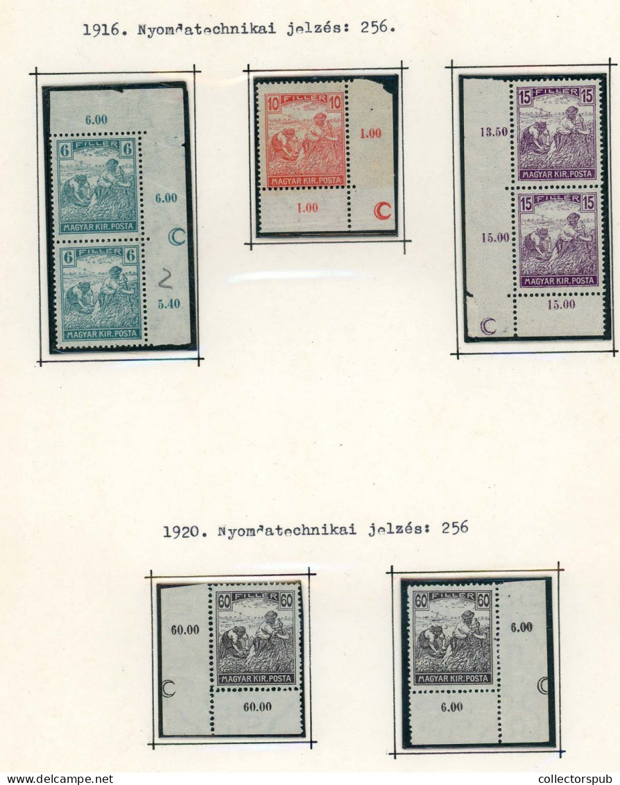 NYOMDATECHNIKAI JELZÉSEK 1916-20albumlapokon, Kis Tétel - Briefe U. Dokumente