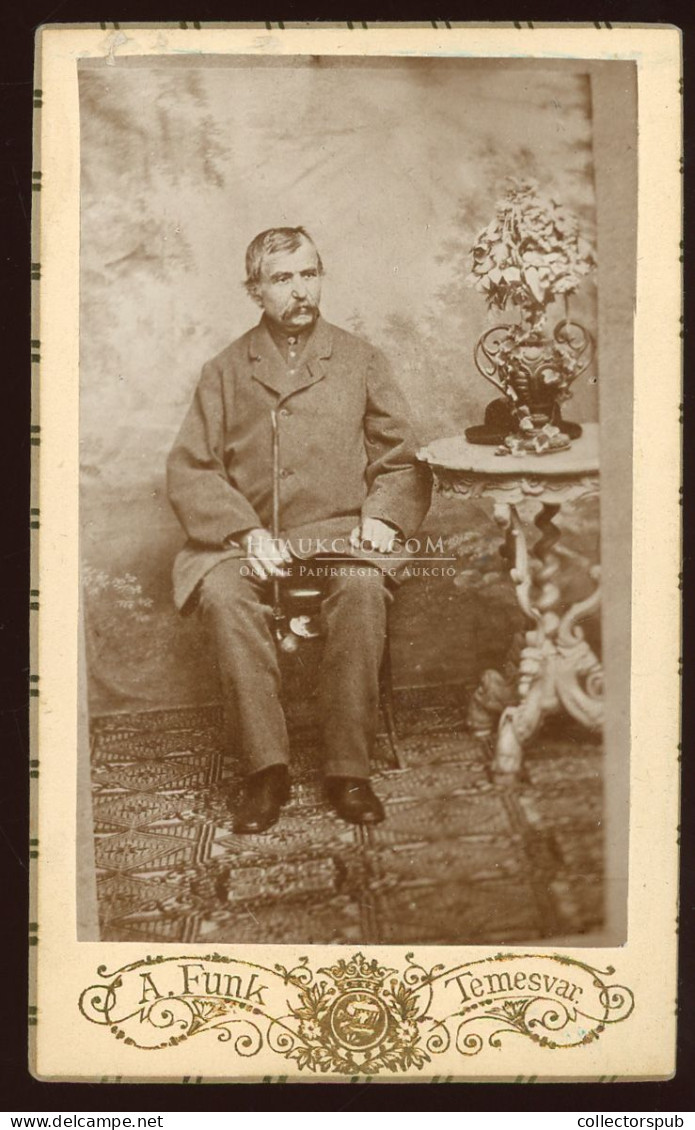 TEMESVÁR 1880. Ca. A. Funk " Langer Nagypapa" Visit Fotó - Alte (vor 1900)