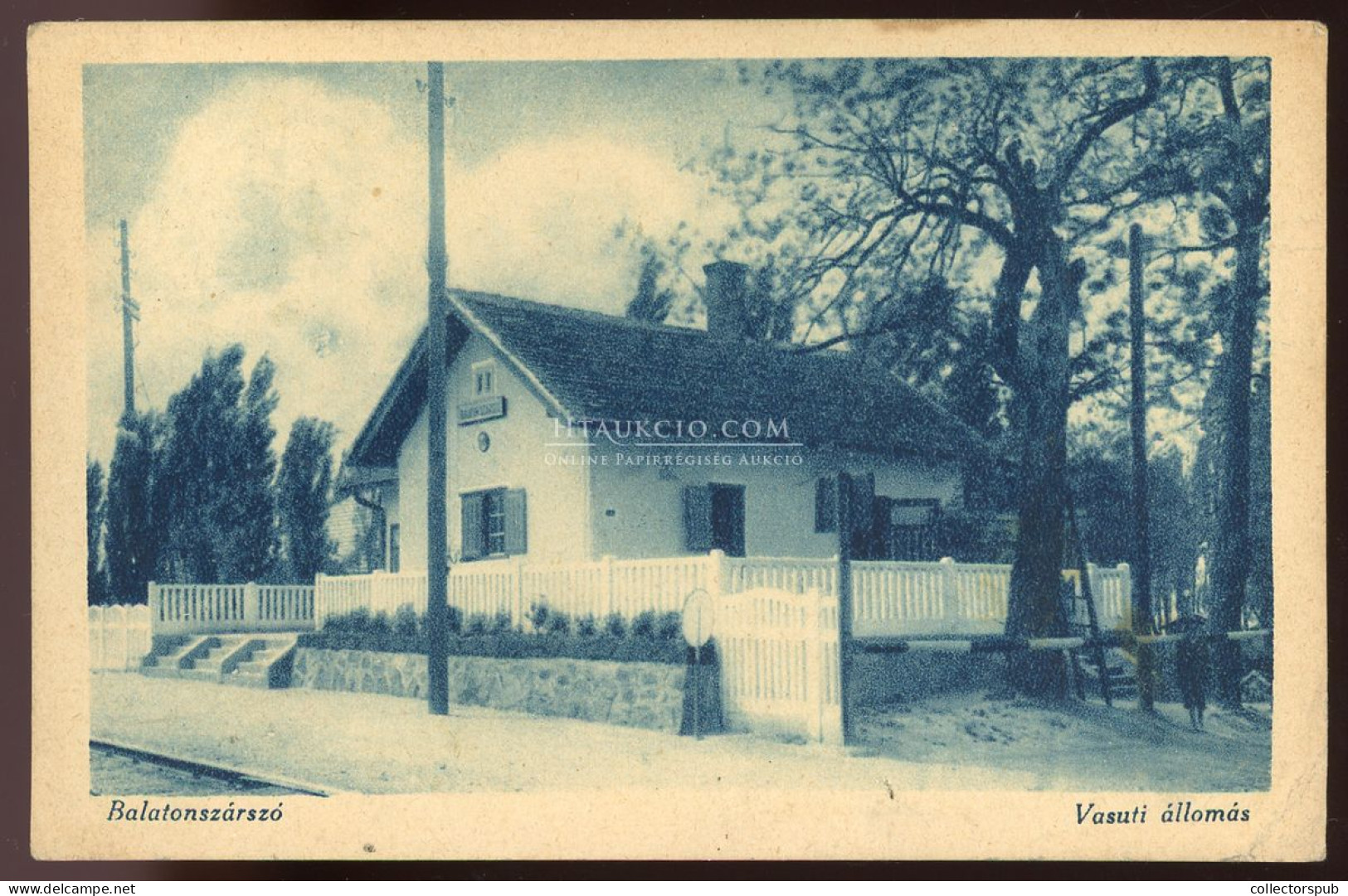 BALATONSZÁRSZÓ 1928. Vasútállomás, Régi Képeslap - Hungría