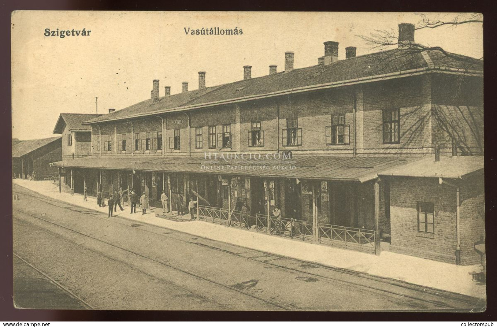 SZIGETVÁR 1915. Vasútállomás, Régi Képeslap - Hungría