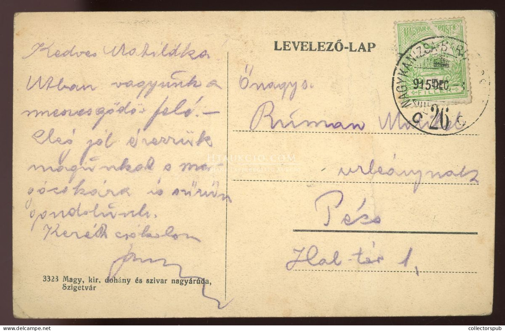 SZIGETVÁR 1915. Vasútállomás, Régi Képeslap - Hungary