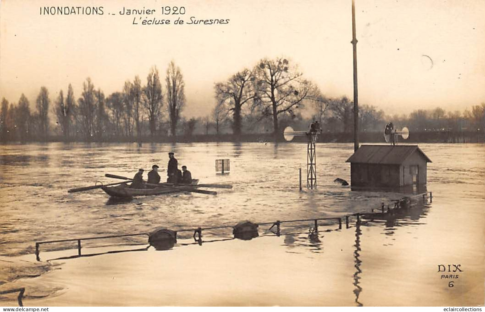Suresnes         92        Inondations 1920   L'Ecluse De Suresnes   - 13.5x8.5      (voir Scan) - Suresnes