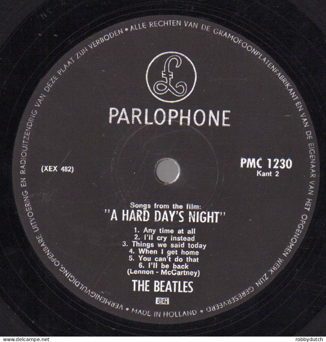 * LP *  THE BEATLES - A HARD DAY'S NIGHT (Holland 1964) - Música De Peliculas