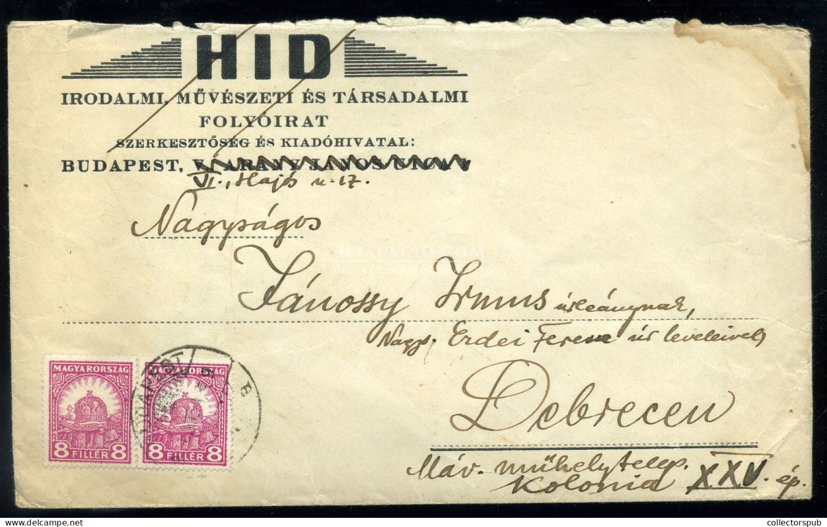 BUDAPEST 1929. Levél Debrecenbe Küldve, Irredenta Levélzárókkal - Lettres & Documents