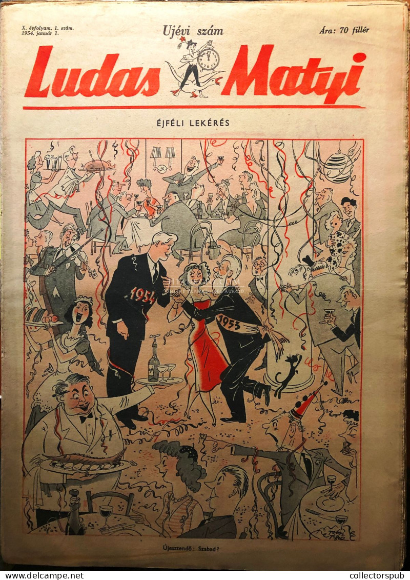 LUDAS MATYI 1954. X. Teljes évfolyam, 52 Szám, Tökéletes, Hajtatlan állapotban! - Alte Bücher