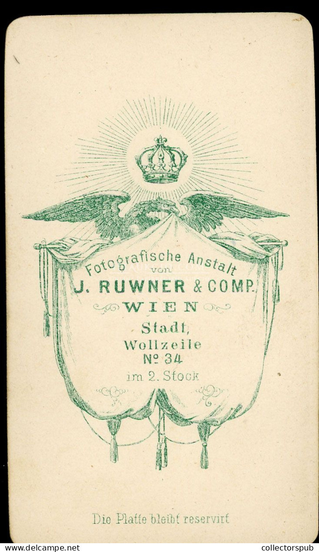 BÉCS 1868. J. Ruwner : Hölgy és Gyerek Visit Fotó - Anciennes (Av. 1900)