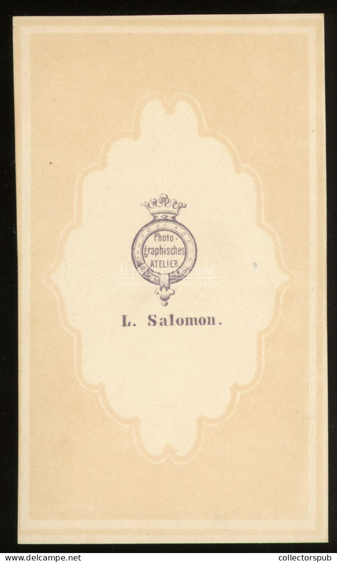 BORDEAUX 1865-70. L. Salomon : Hölgy, Színezett Visit Fotó ( álomszép) - Alte (vor 1900)