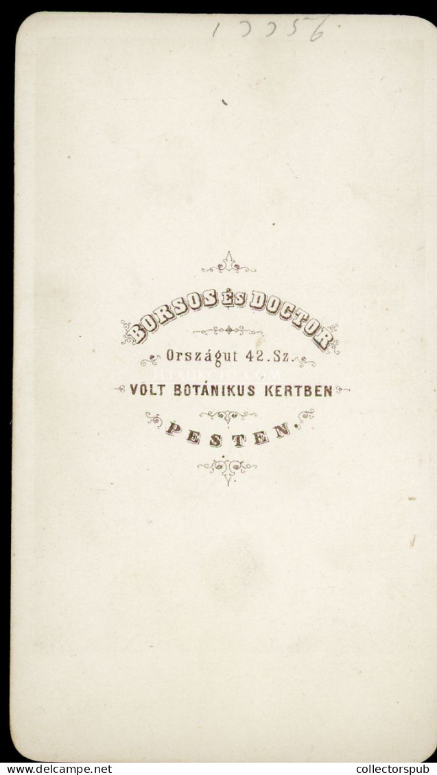 PEST 1865-70. Borsos és Doctor : Hölgy Visit Fotó - Anciennes (Av. 1900)
