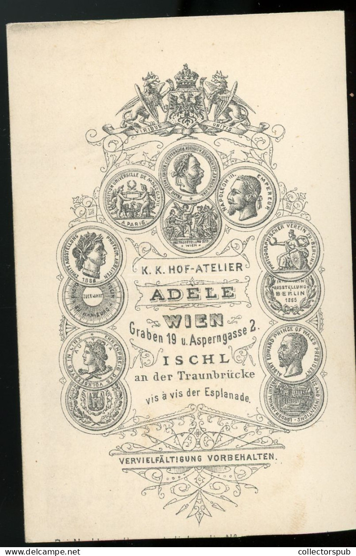 WIEN 1875-80. Adéle : Josef Freiherr Von Ringelsheim Báró,  Visit Fotó.  (lásd Leírás) (A Szabadságharc Alatt M.o-n Harc - War, Military