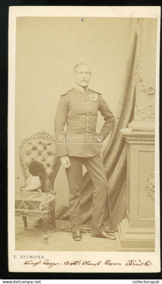MÜNCHEN 1865-70. Ca. Katonatiszt Visit Fotó - Guerra, Militares