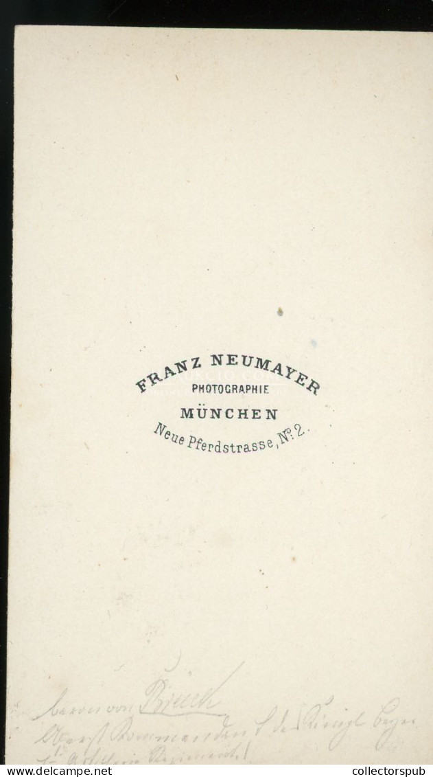 MÜNCHEN 1865-70. Ca. Katonatiszt Visit Fotó - Krieg, Militär