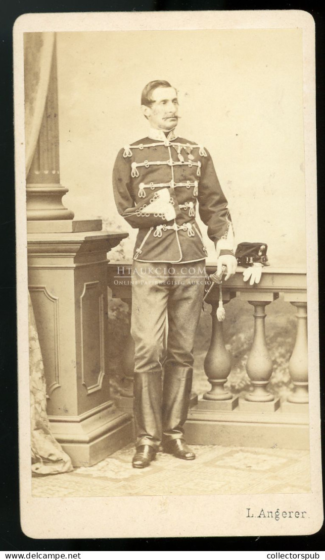 WIEN 1870. Ca. L. Angerer : Magyar Katonatiszt, Visit Fotó - War, Military