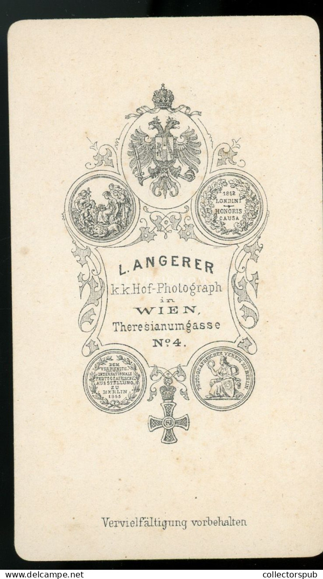 WIEN 1870. Ca. L. Angerer : Magyar Katonatiszt, Visit Fotó - War, Military