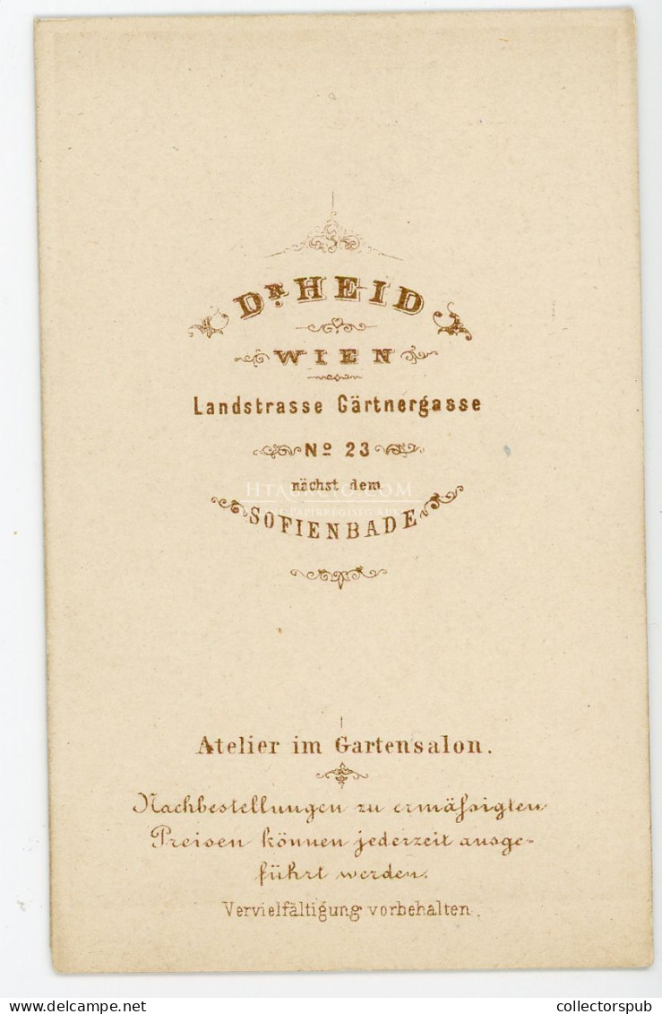 WIEN 1865-70. Dr Heid : Színésznő, Visit Fotó - Alte (vor 1900)