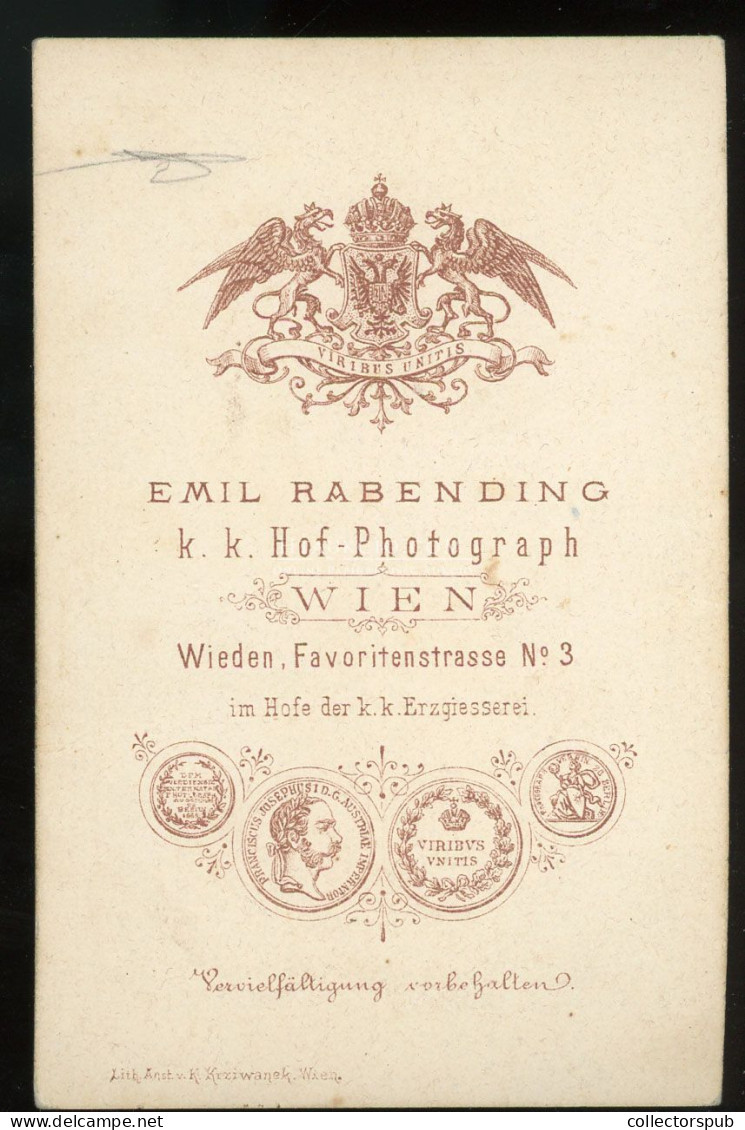 WIEN 18670. Ca. Rabendig : Hölgy Visit Fotó - Old (before 1900)