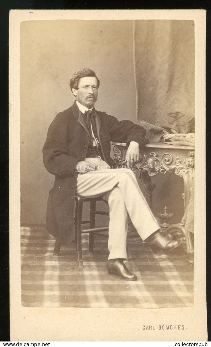 BRASSÓ 1870. Ca. Bömmches : Férfi, Szép Visit Fotó - Old (before 1900)