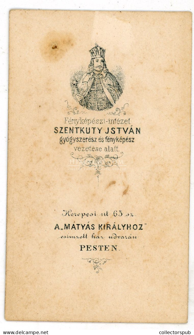 PEST 1865. Ca. Szentkuty : Férfi, Visit Fotó - Old (before 1900)
