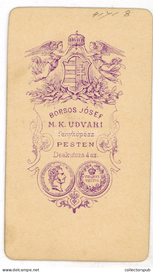 PEST 1870. Borsos : Ságoly István, Visit Fotó - Old (before 1900)