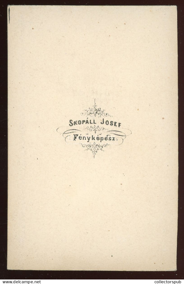 GYŐR 1860-65. Skopáll József : Hölgy Visit Fotó - Oud (voor 1900)