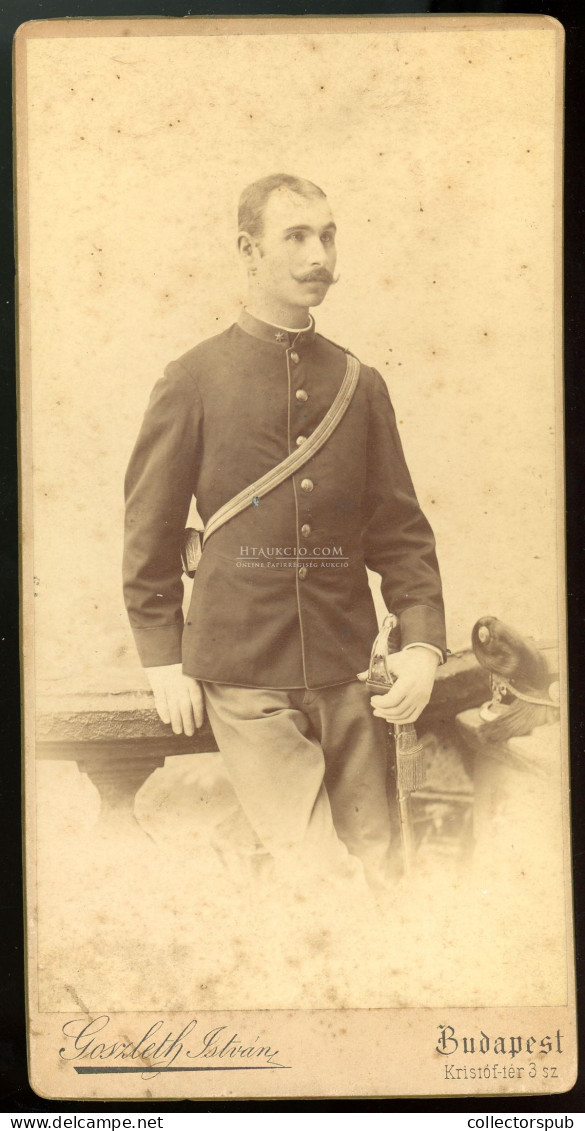 BUDAPEST 1899. Goszleth : Katona, Cabinet Fotó - Guerre, Militaire