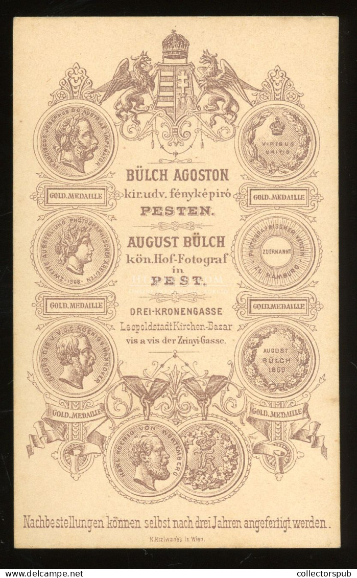 PEST 1870-75. Bülch Ágoston : Katona, Visit Fotó - Guerra, Militares