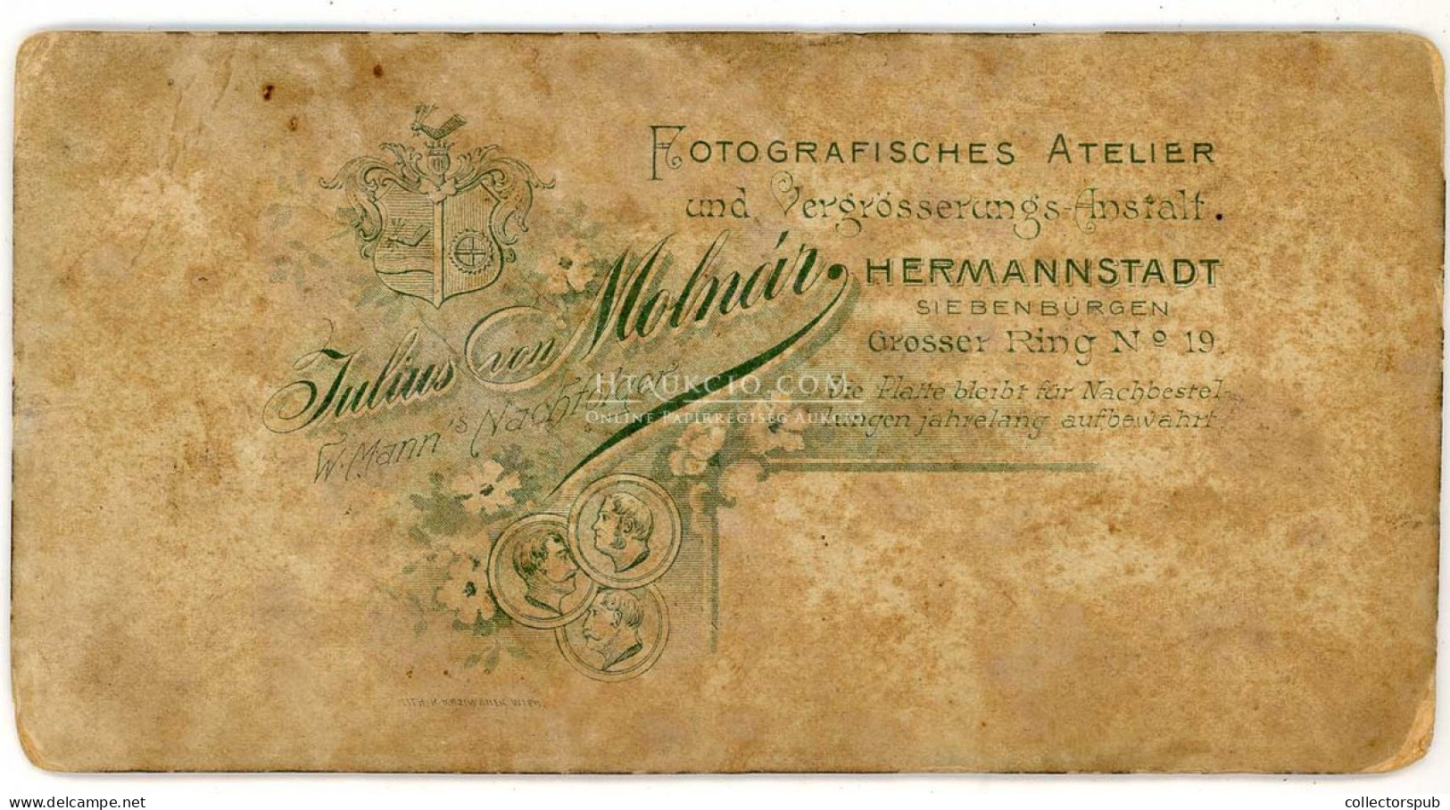 NAGYSZEBEN 1902. Julius Molnár : Katona, Huszár Cabinet Fotó - Guerre, Militaire